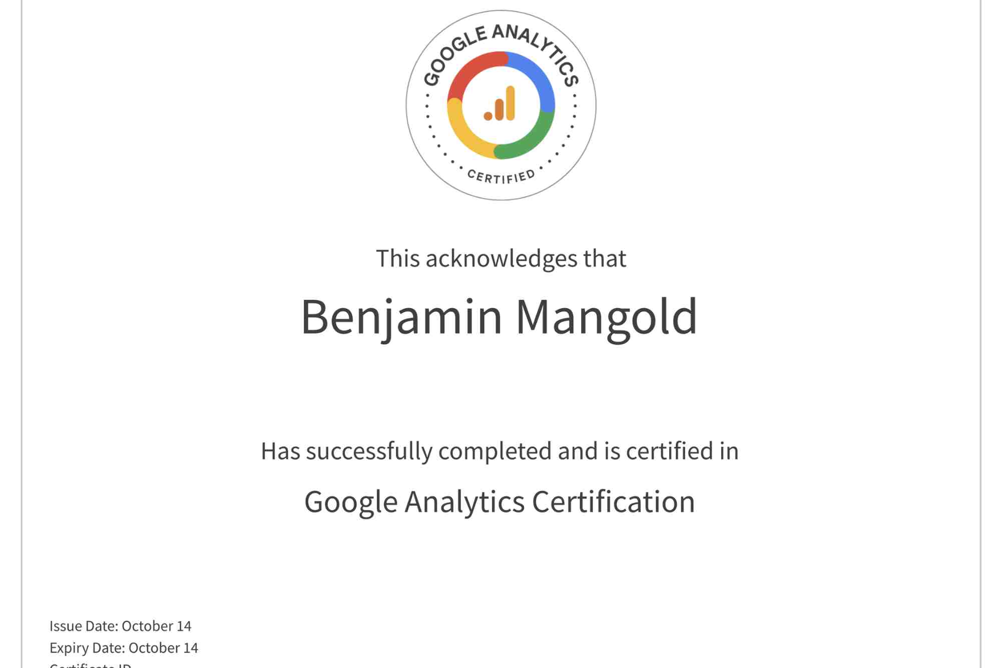 Google Analytics Certification