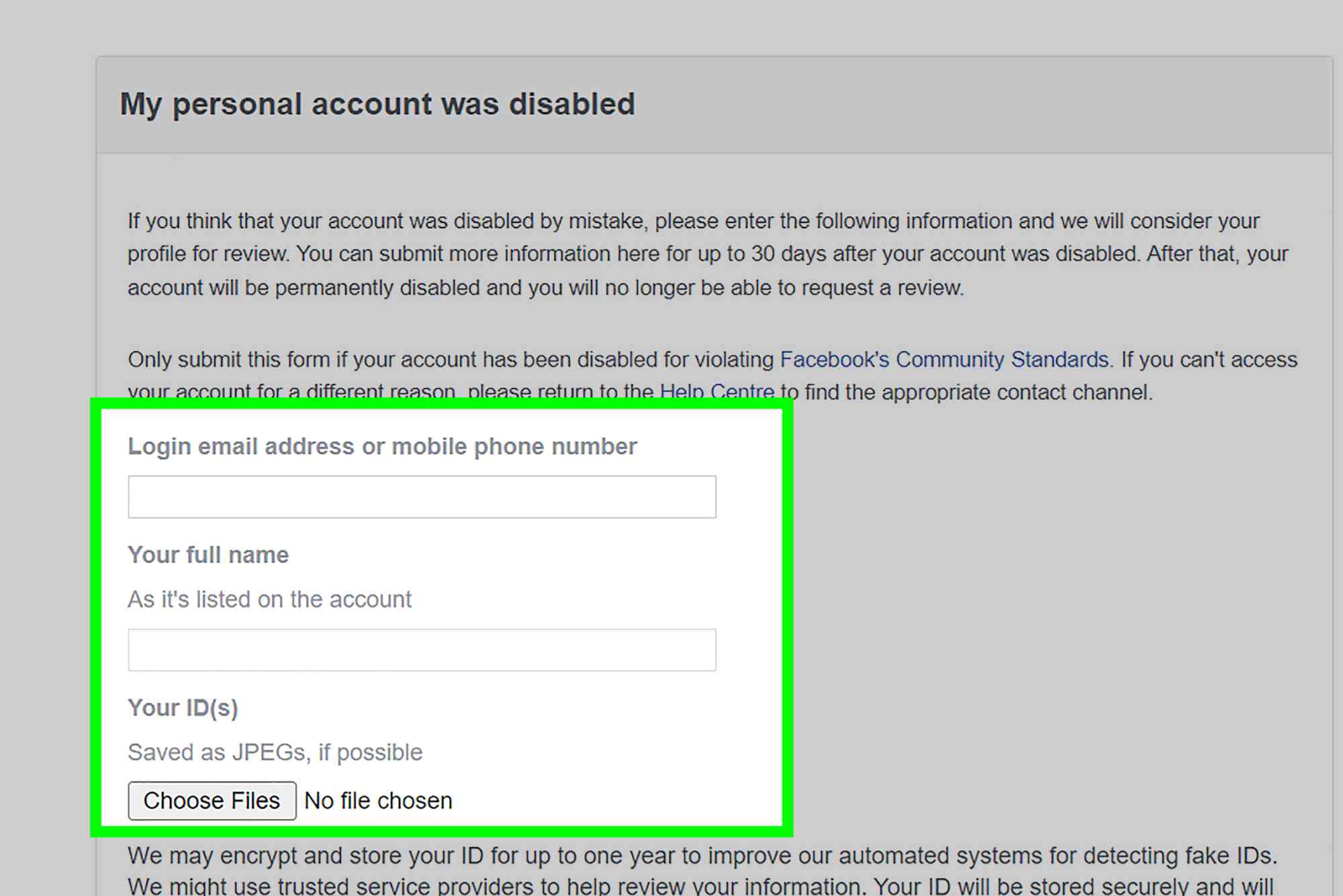 Facebook Help Center Email