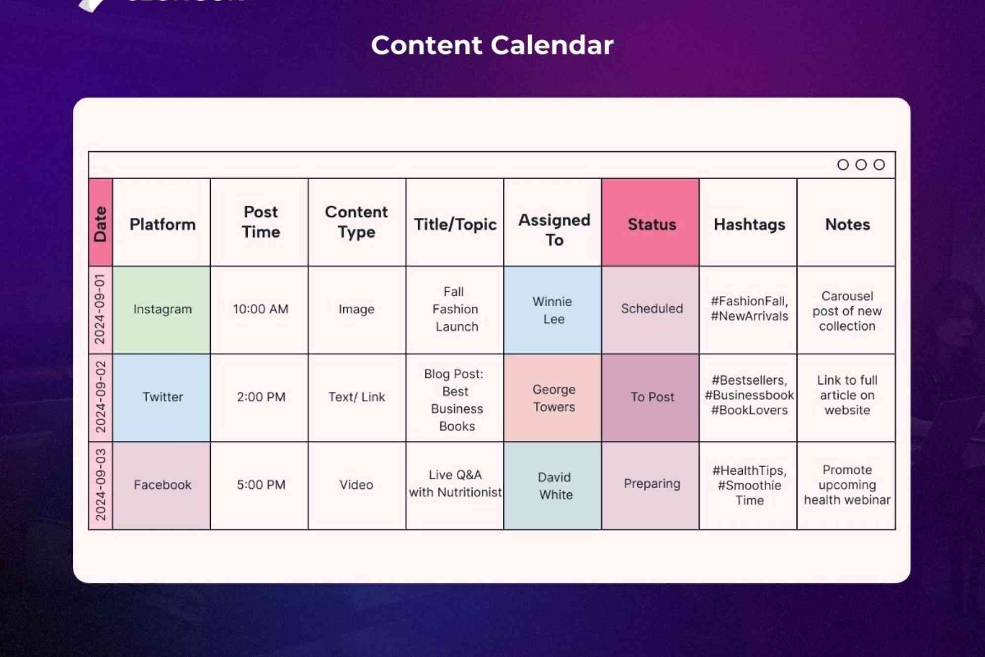 Content Calendar