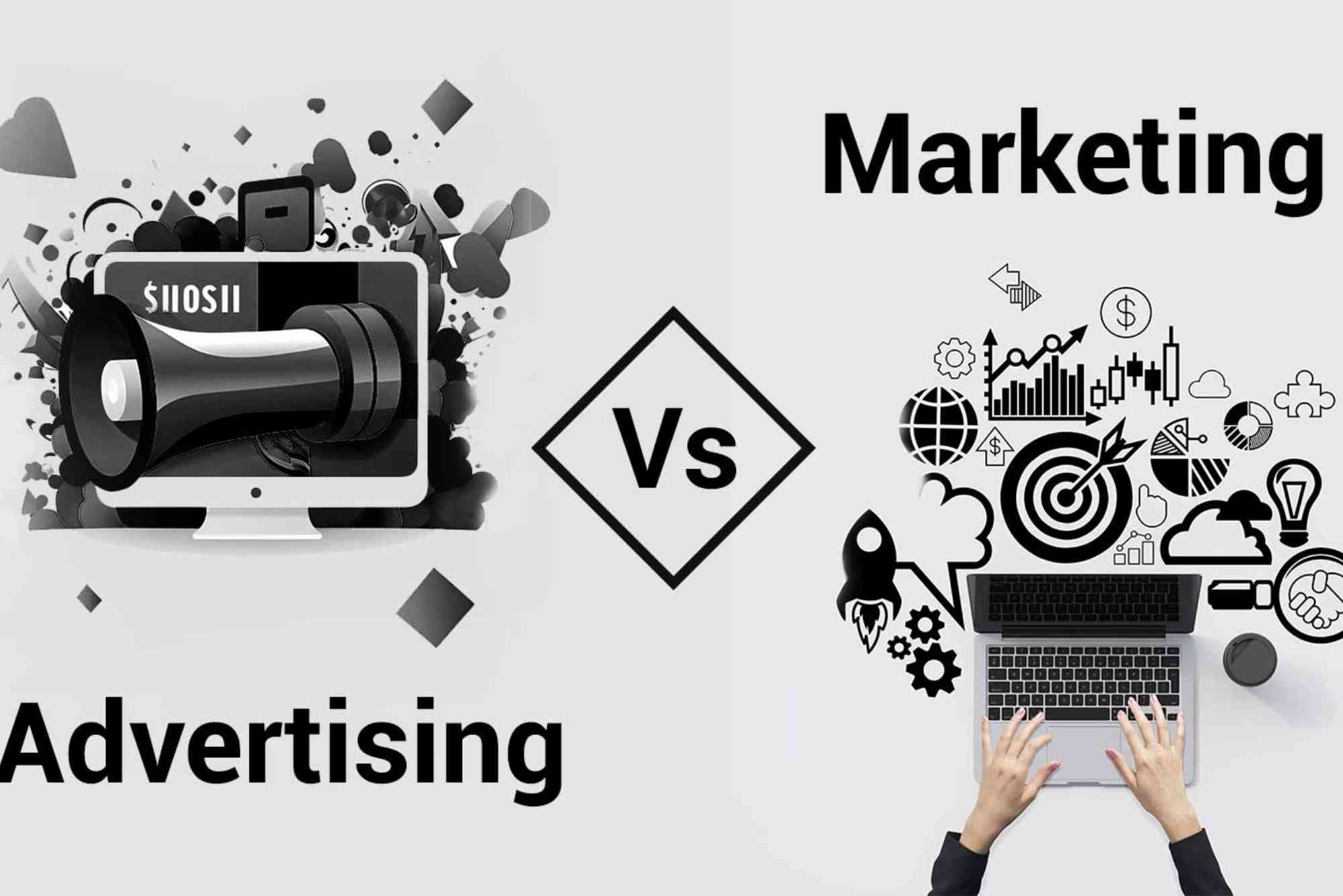 diff between marketing and advertising
