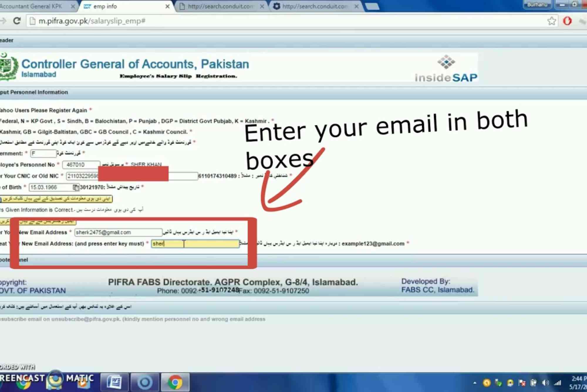 How To Register Email In Pifra