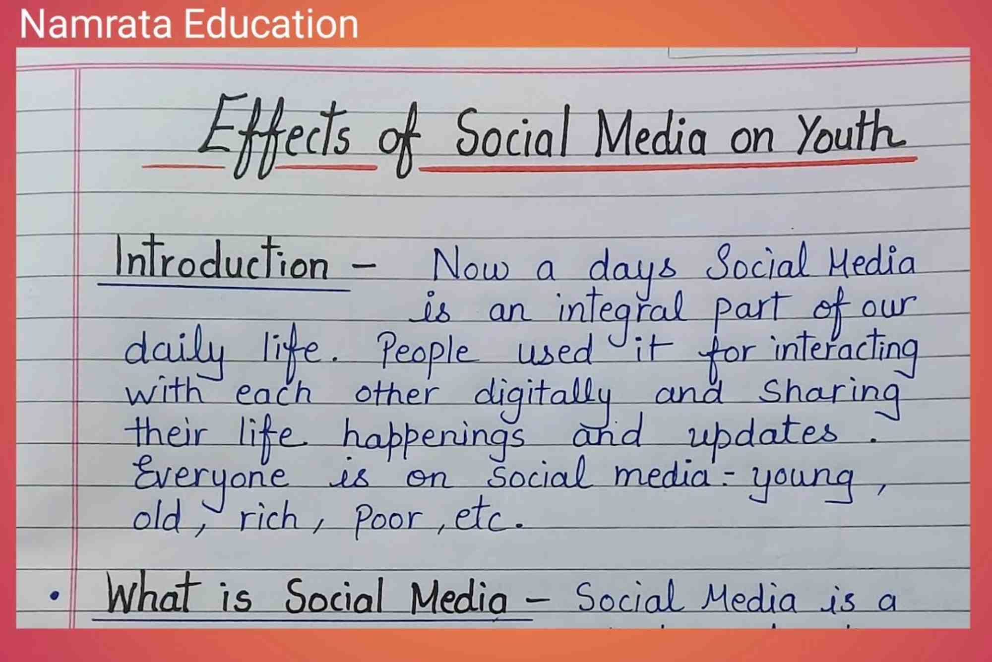 Social Media Effect On Youth Essay