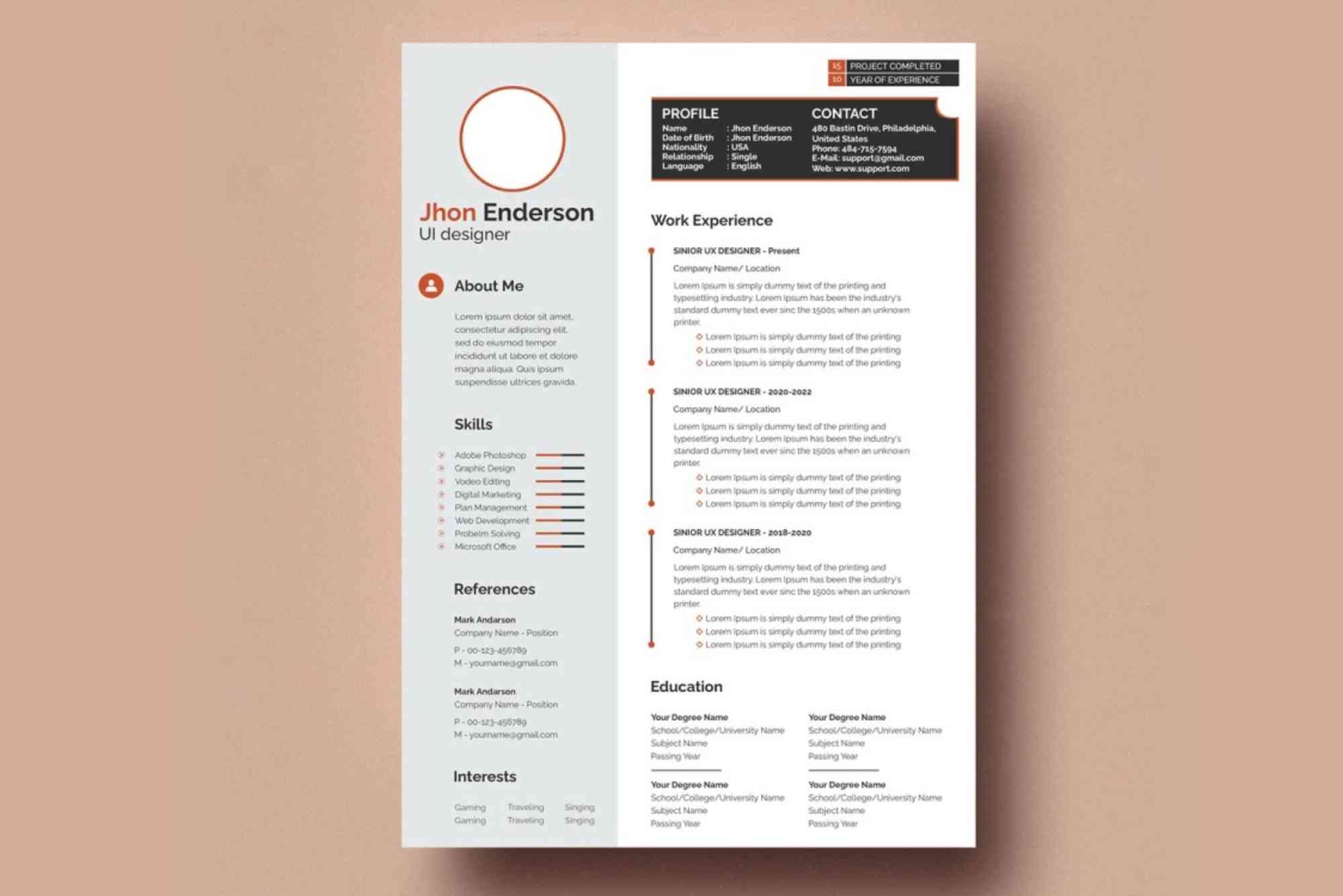 Digital Marketing CV Template Download